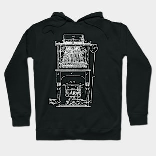 Typewriter Vintage Patent Drawing Hoodie